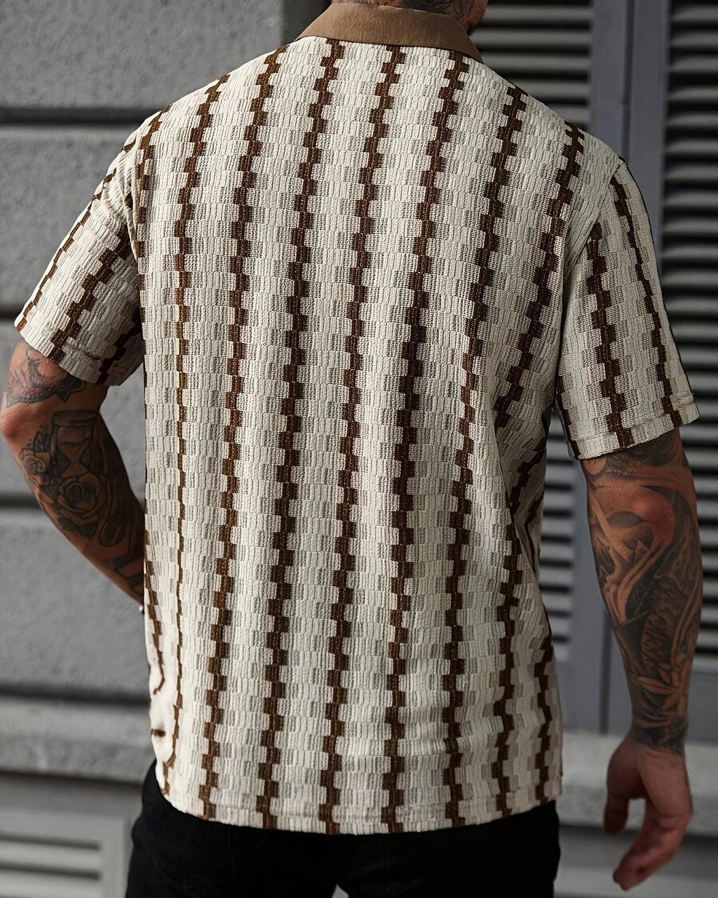 Camicia Uomo a Righe Colorate Manica Corta