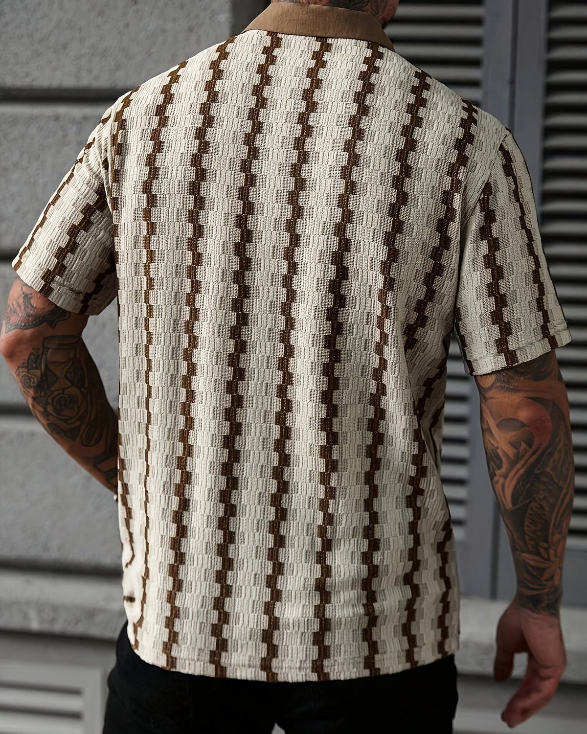Camicia Uomo a Righe Colorate Manica Corta
