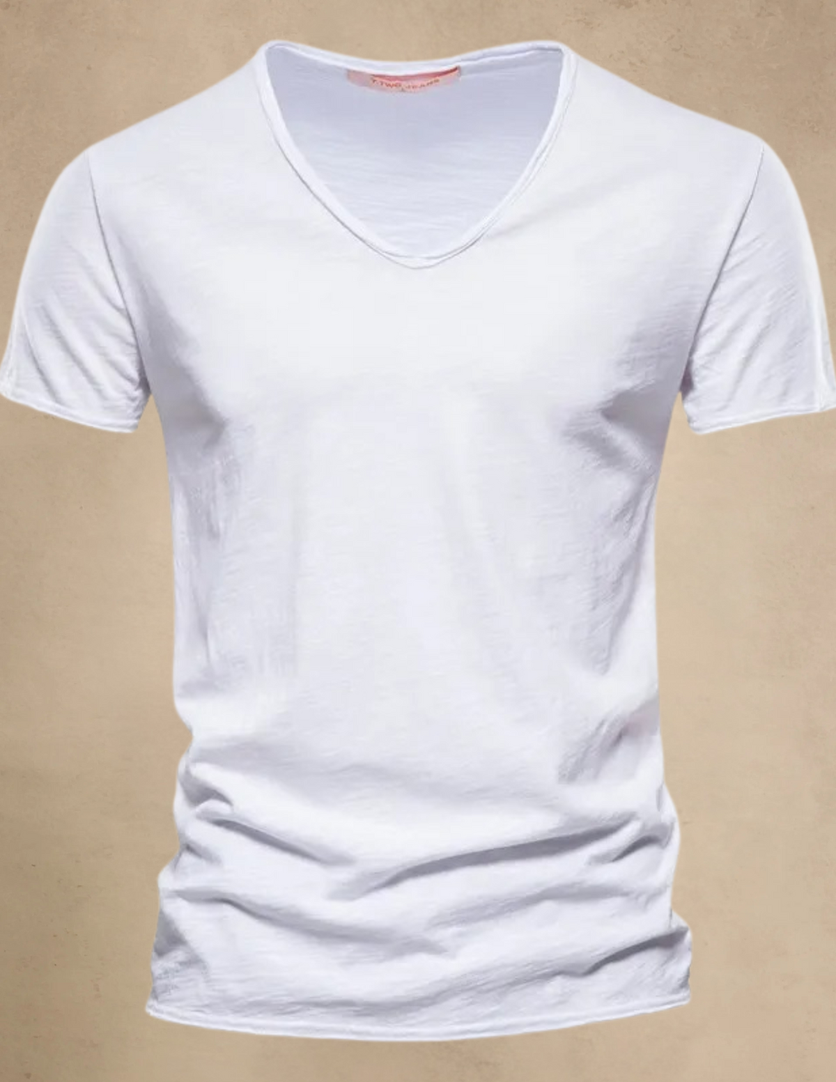 T-shirt Uomo Melange con Scollo a V Manica Corta