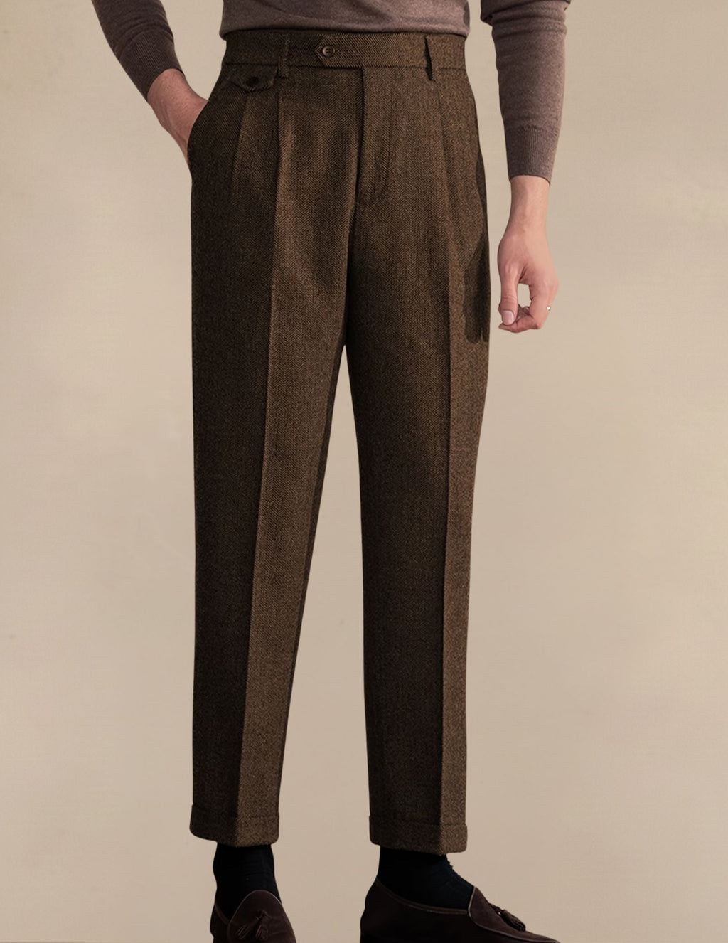 Pantaloni Uomo a Vita Alta