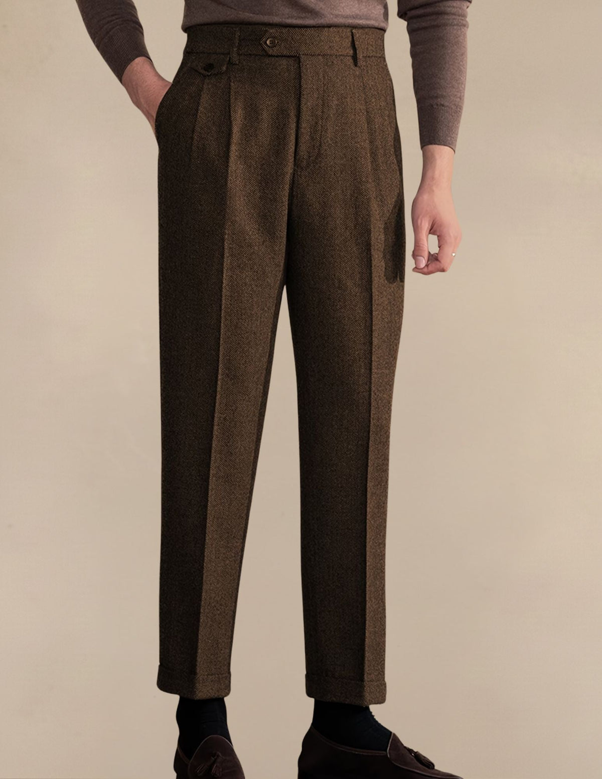 Pantaloni Uomo a Vita Alta