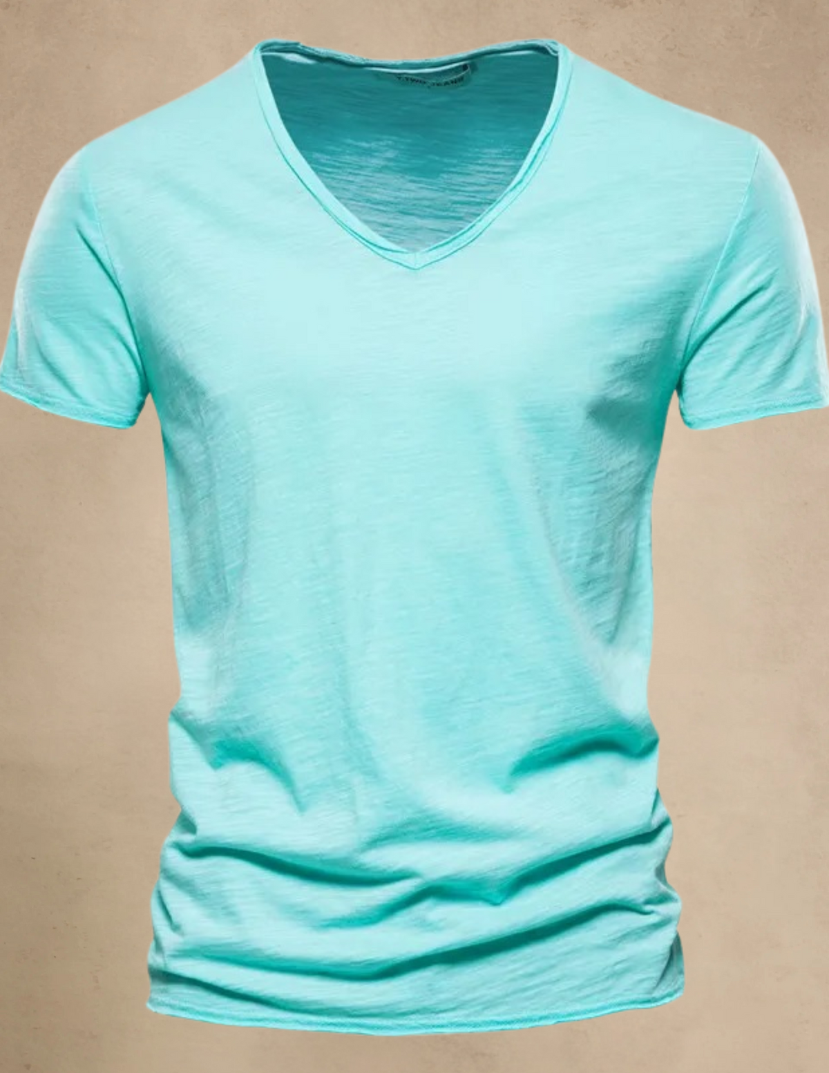 T-shirt Uomo Melange con Scollo a V Manica Corta