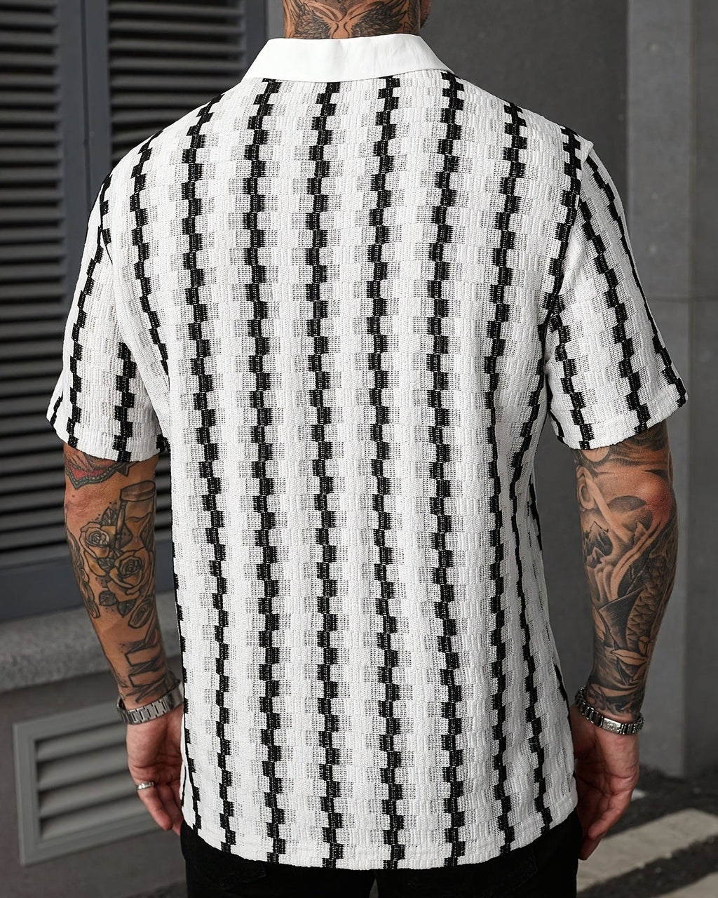 Camicia Uomo a Righe Colorate Manica Corta