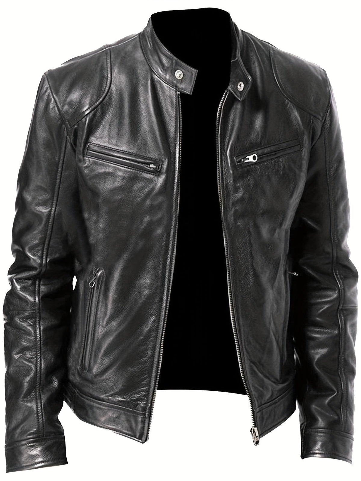 Giacca Uomo Elegante con Collo alla Coreana e Zip