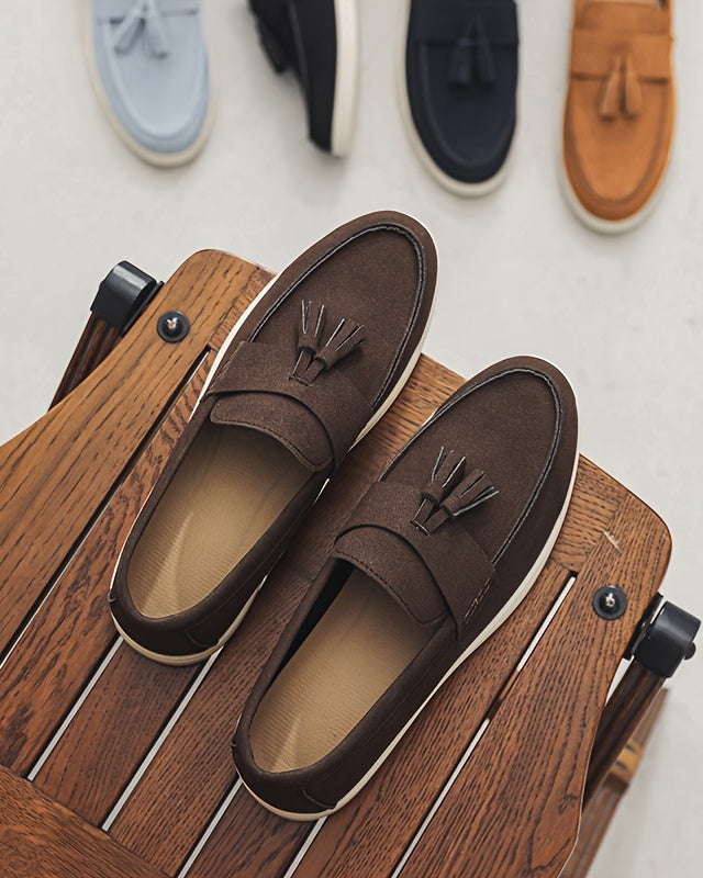 Mocassini Uomo Slip-On in Tela Stile Britannico