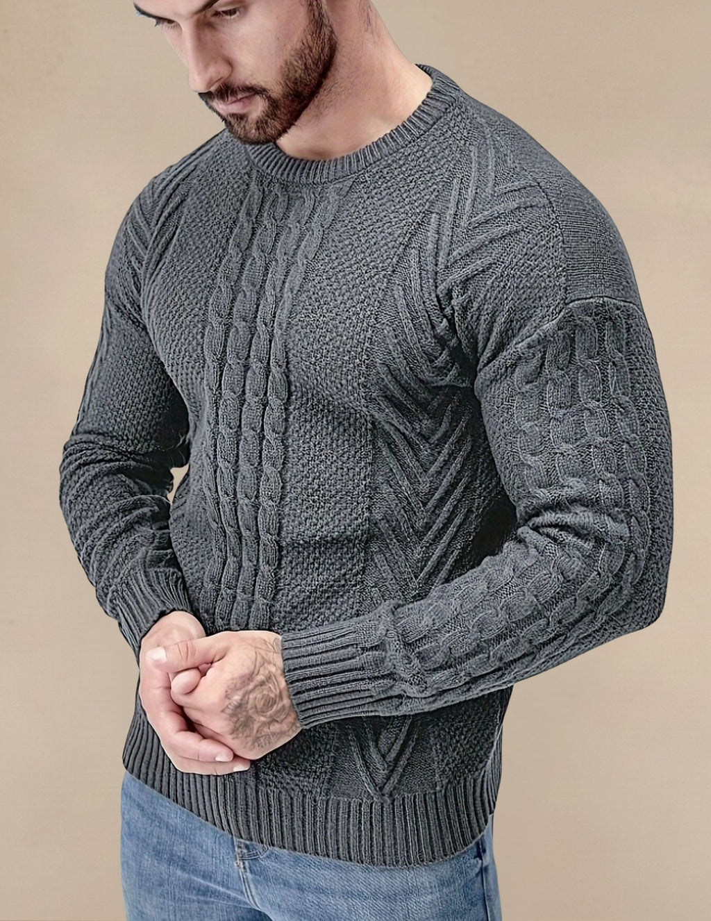 Maglione Uomo a Costine Elastico