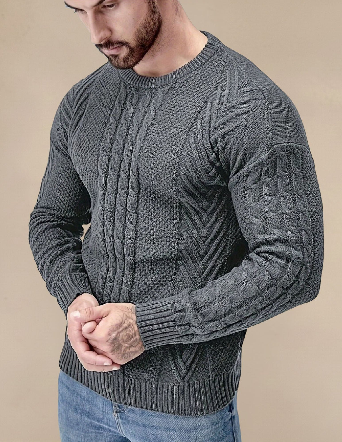 Maglione Uomo a Costine Elastico