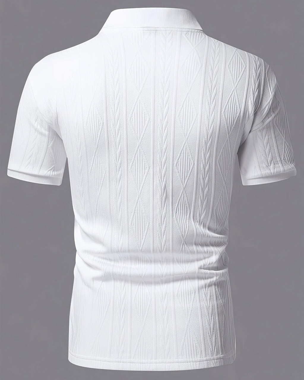 Polo Uomo Jacquard Tinta Unita Traspirante Elegante