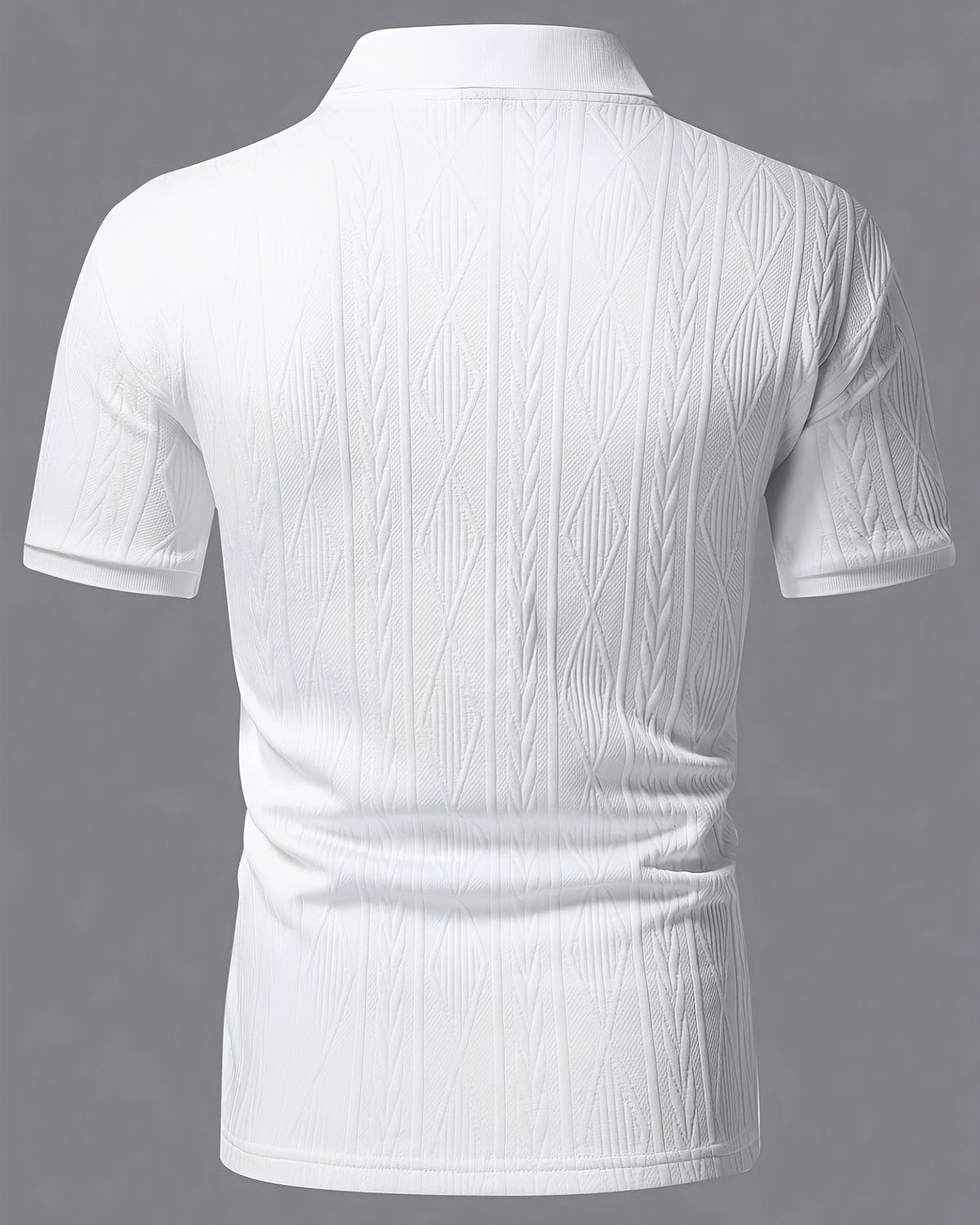 Polo Uomo Jacquard Tinta Unita Traspirante Elegante