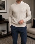Maglione Uomo Girocollo a Trecce