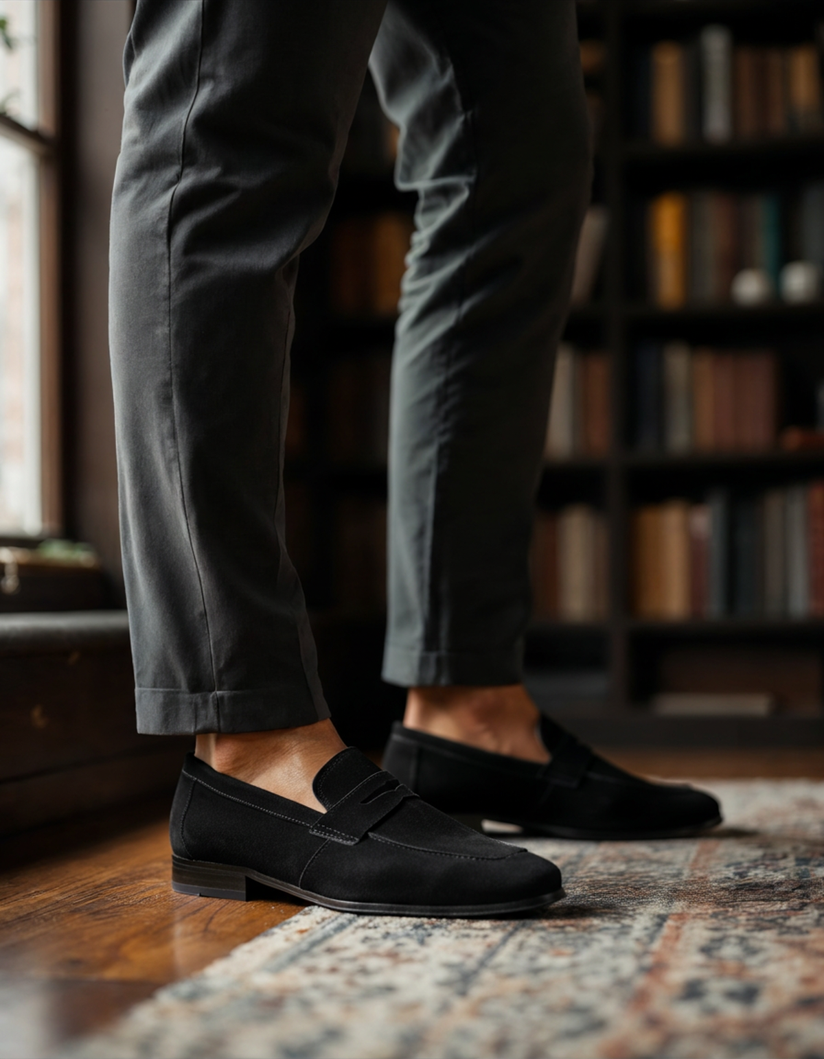 Mocassini Uomo Penny Scamosciati