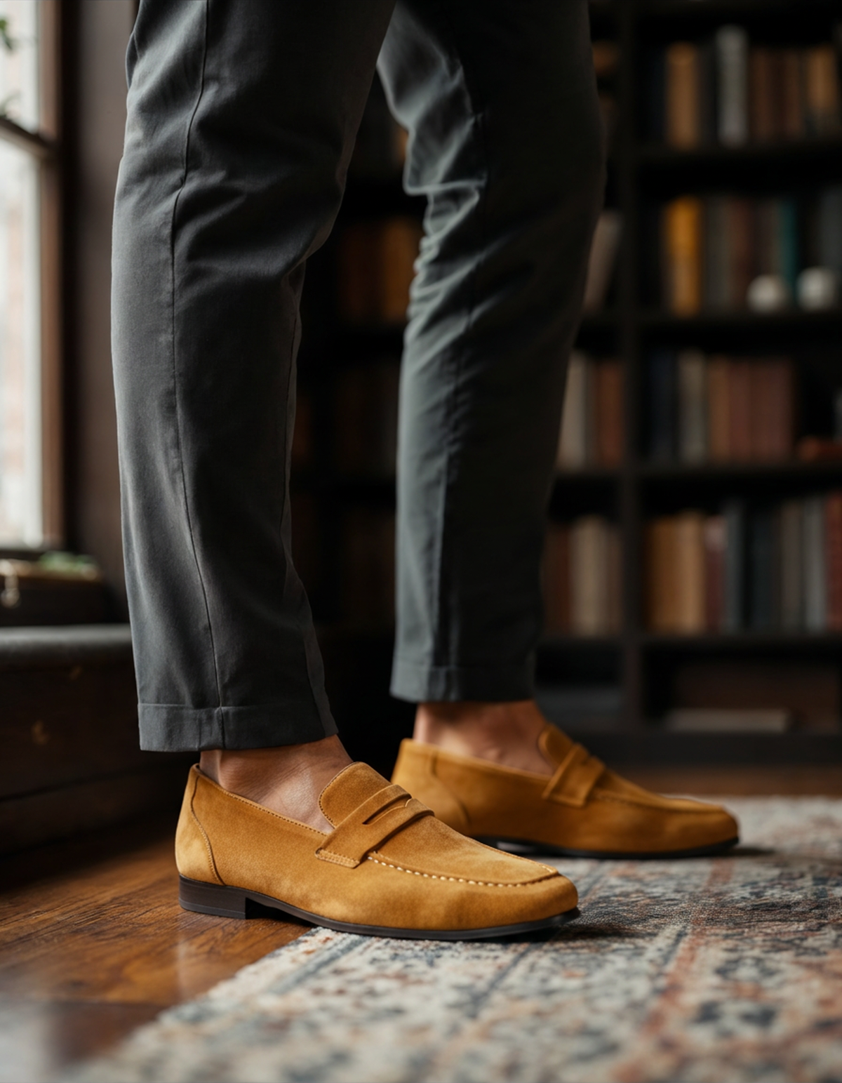 Mocassini Uomo Penny Scamosciati