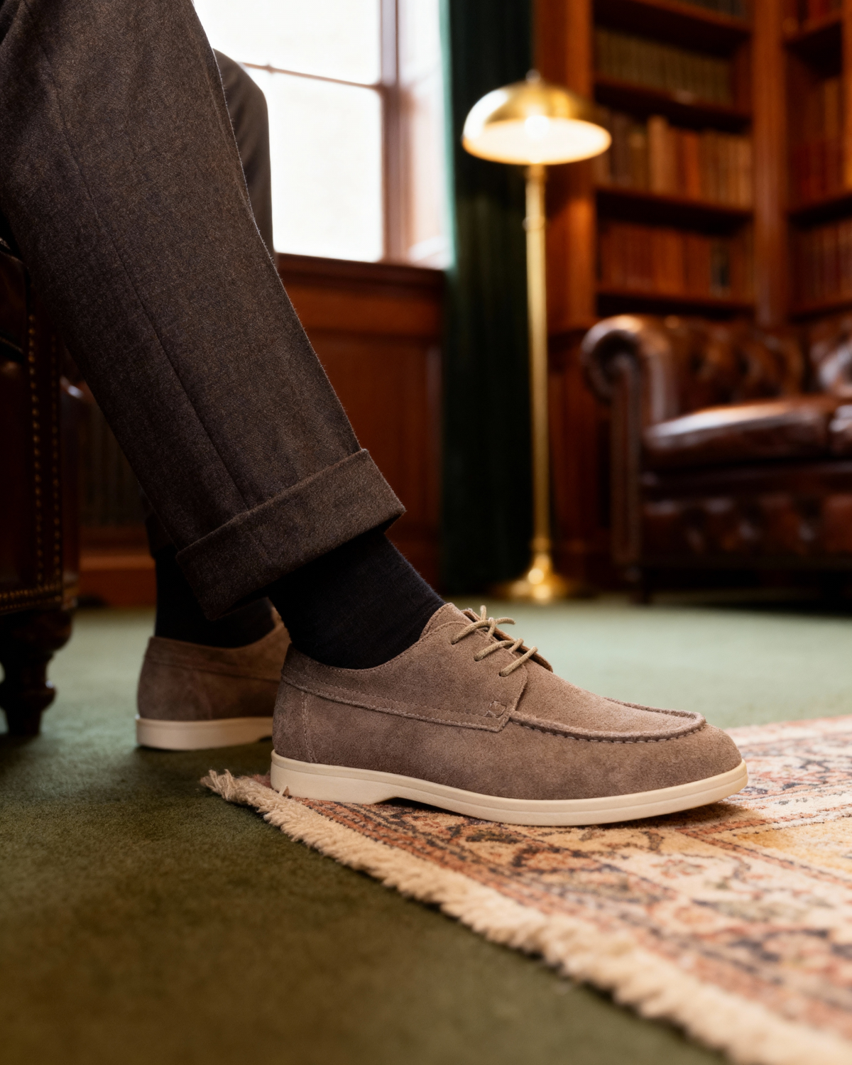 Scarpe Uomo Scamosciate Stringate Premium