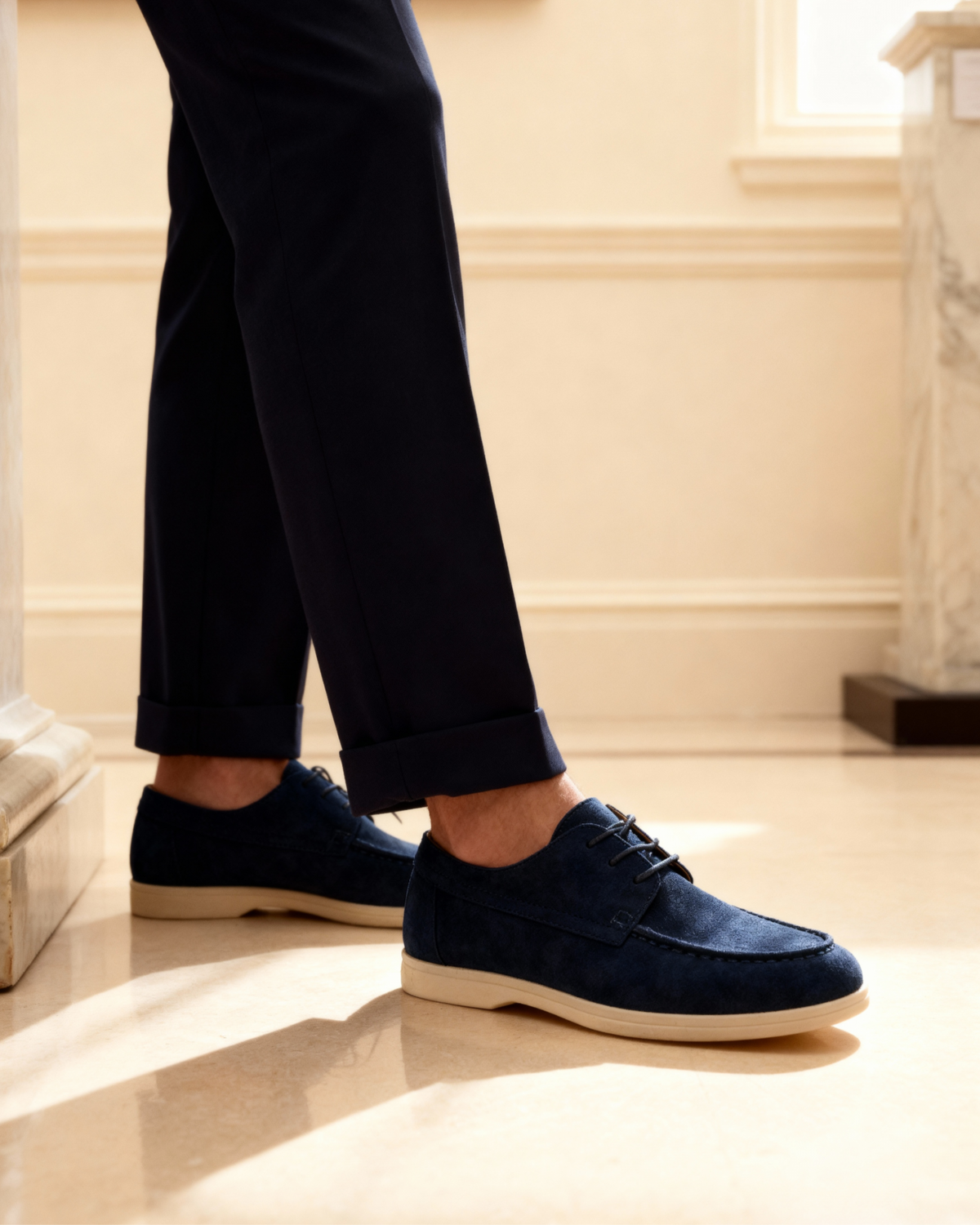 Scarpe Uomo Scamosciate Stringate Premium