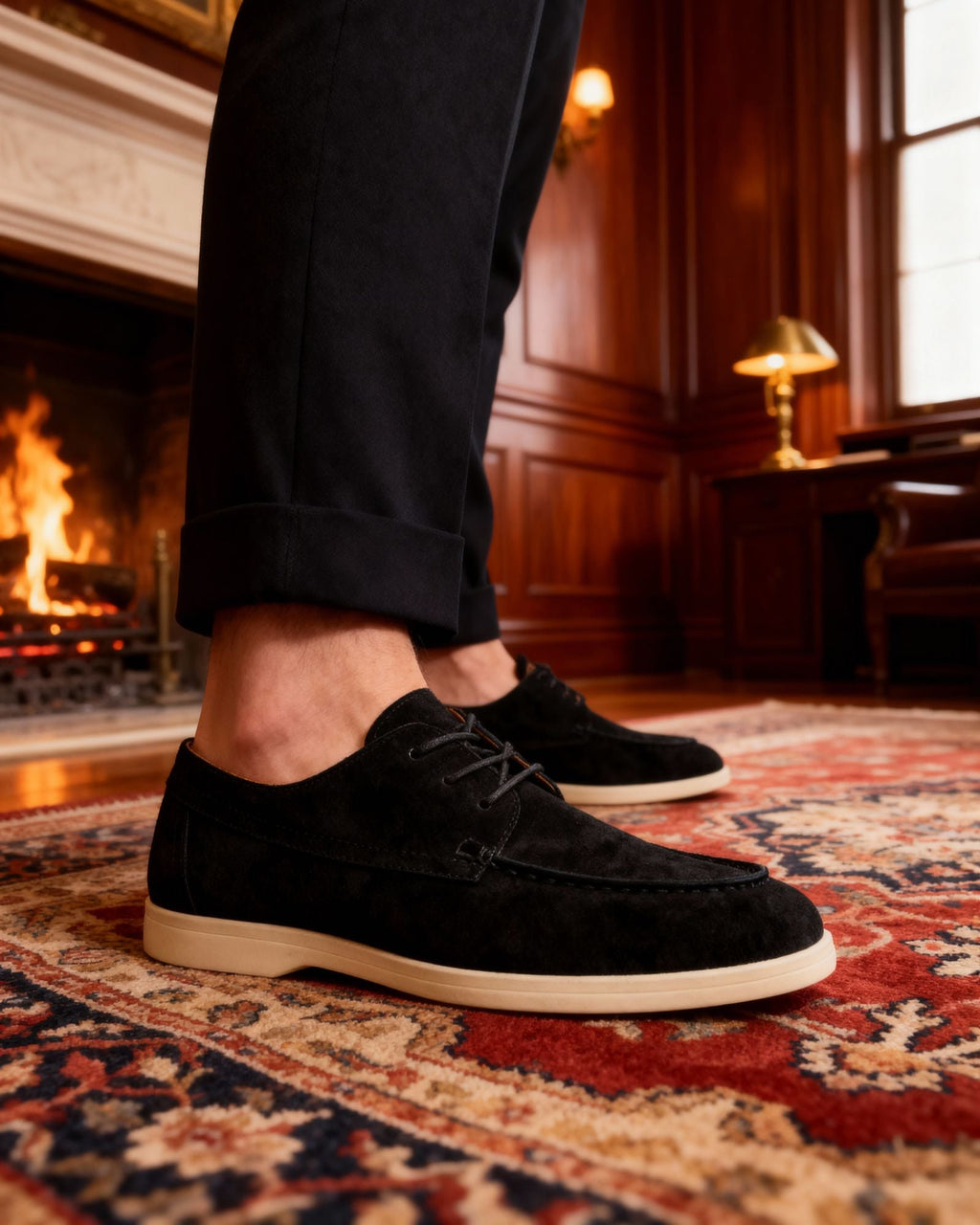 Scarpe Uomo Scamosciate Stringate Premium