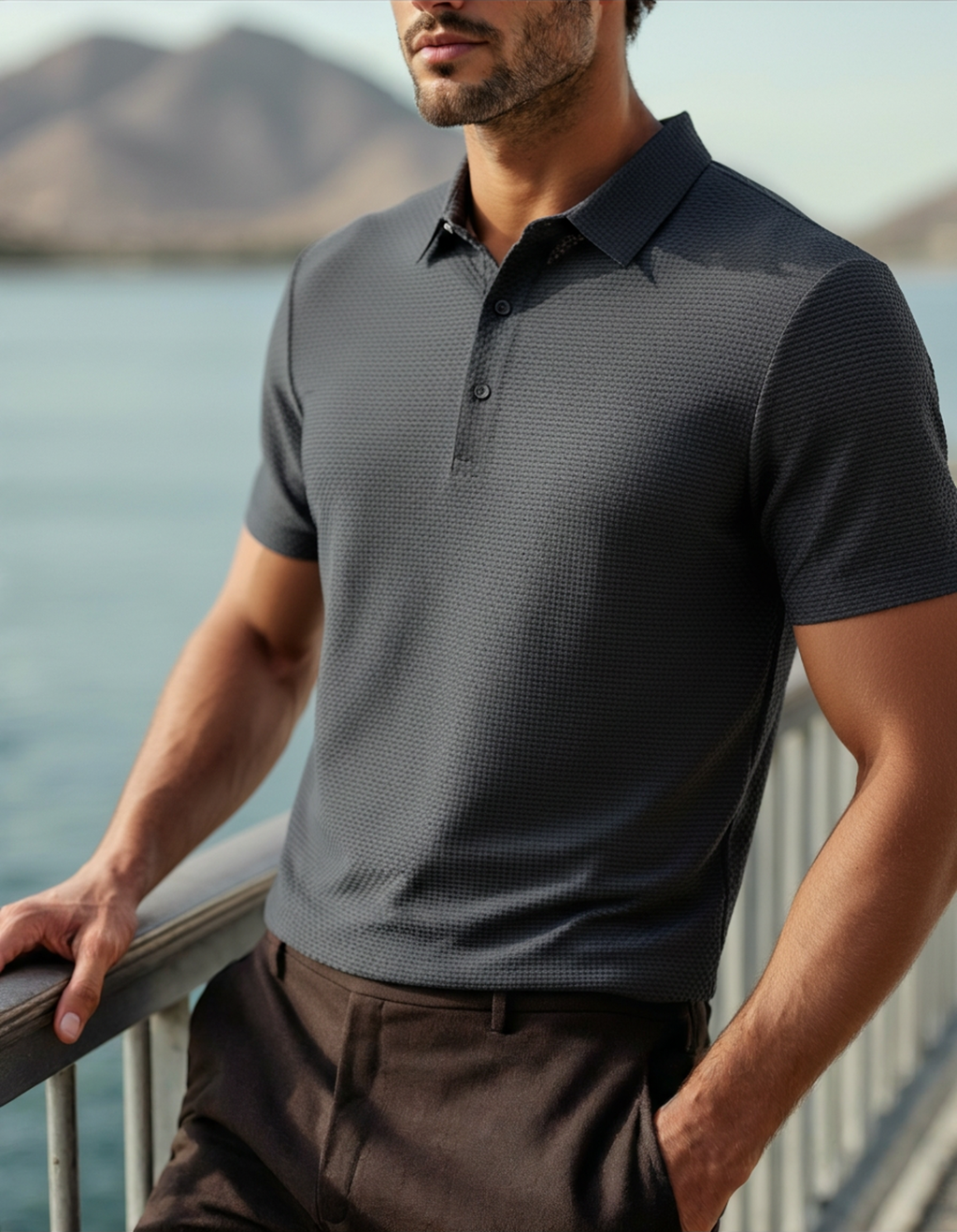 Polo Uomo in Seta Anti-Piega
