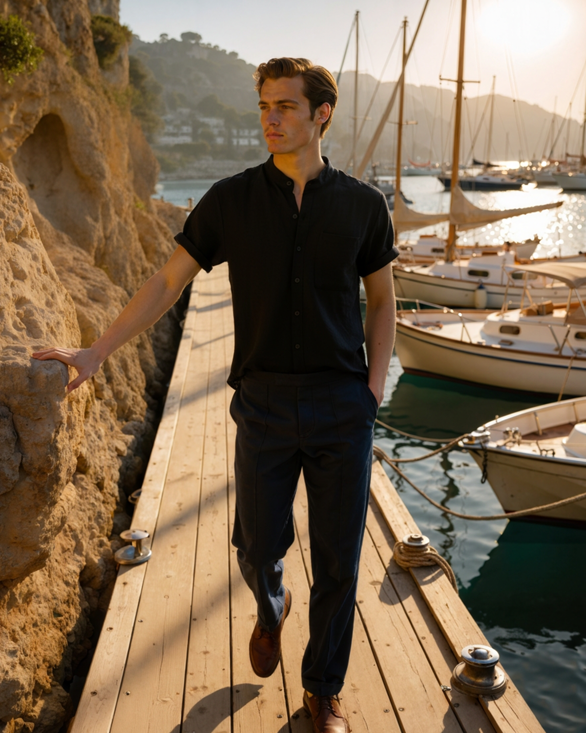 Camicia Uomo Collo Coreano