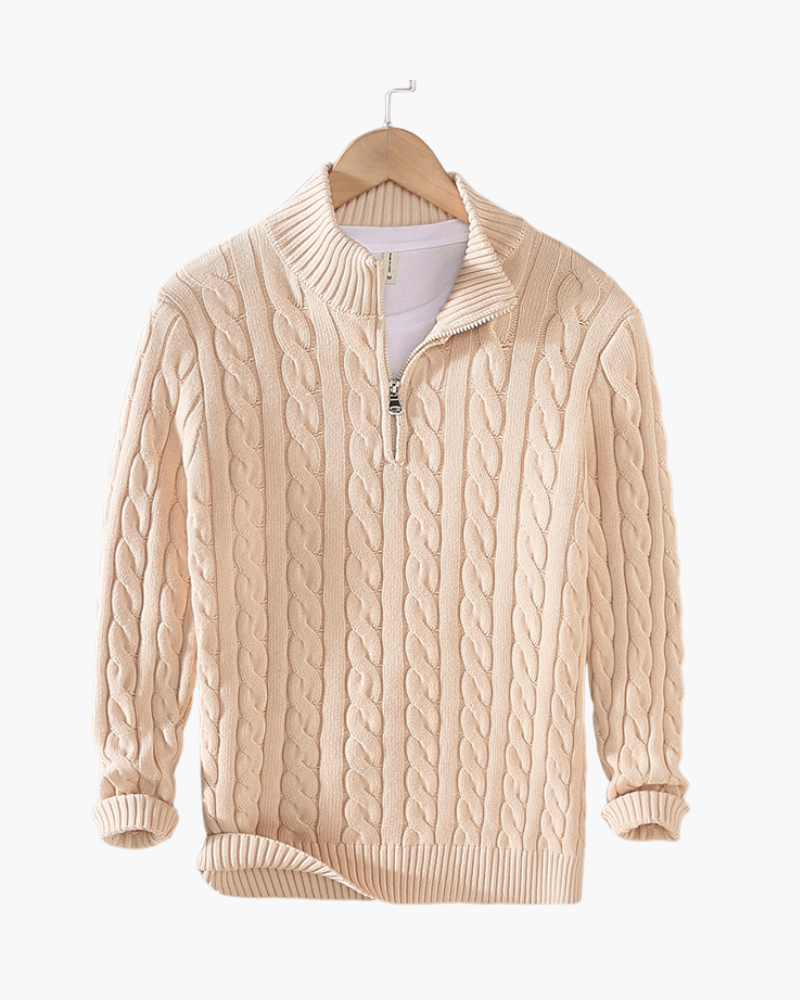 Maglione Uomo Half-Zip in Cotone