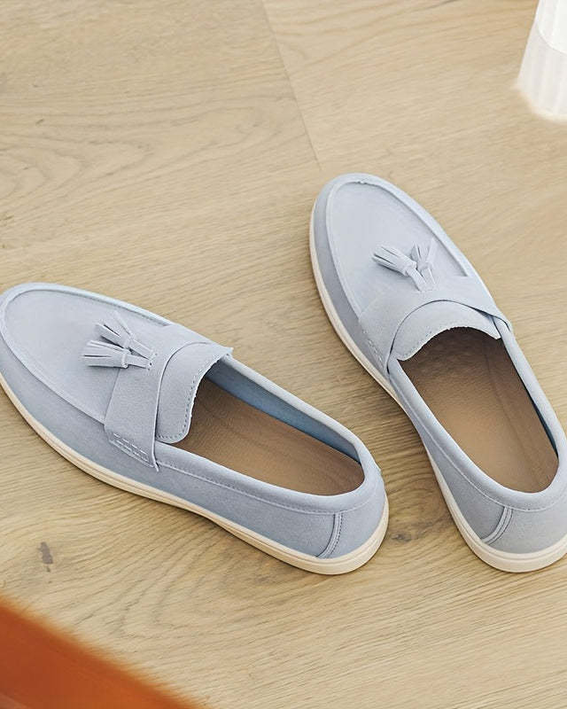 Mocassini Uomo Slip-On in Tela Stile Britannico