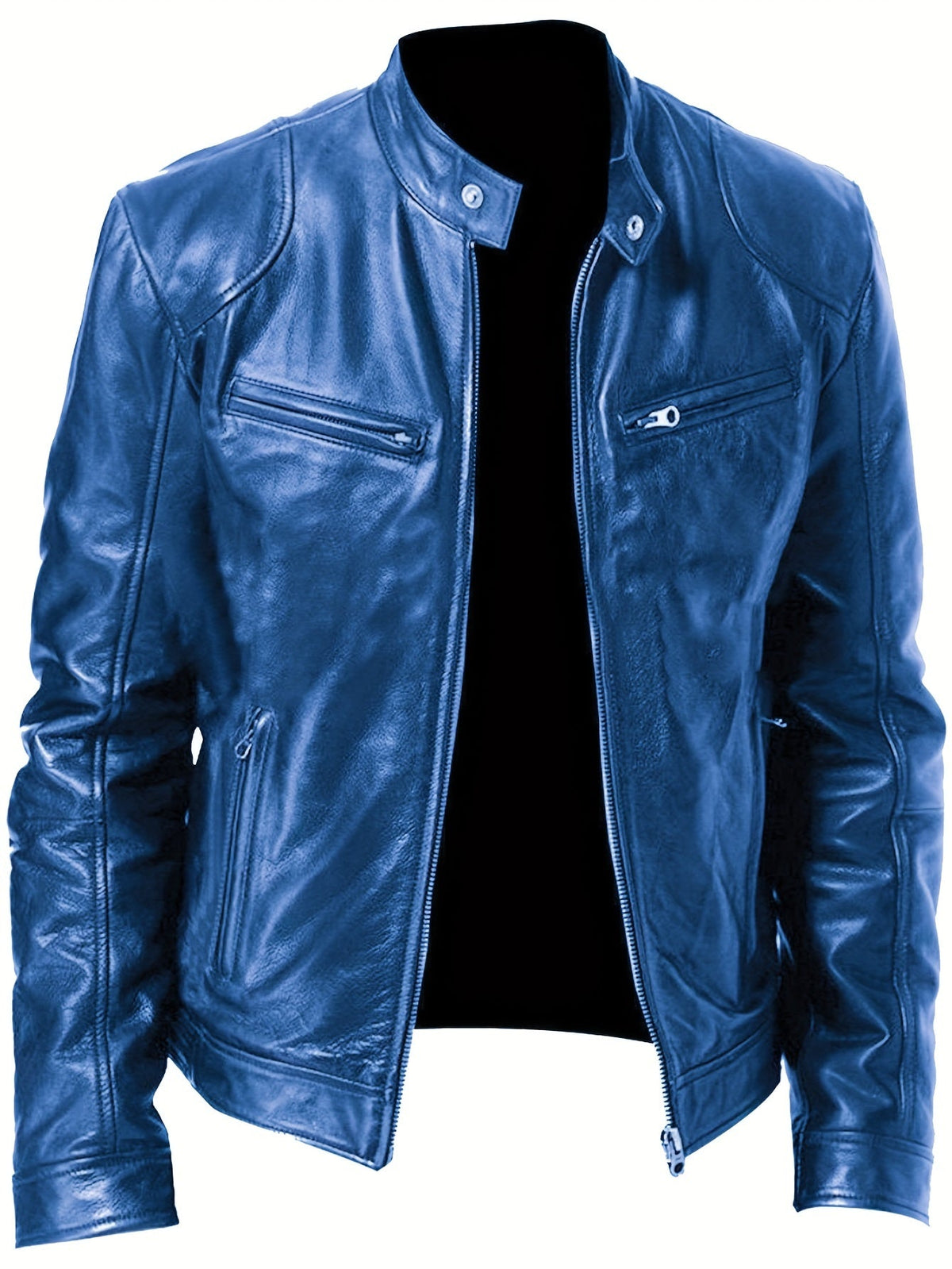 Giacca Uomo Elegante con Collo alla Coreana e Zip
