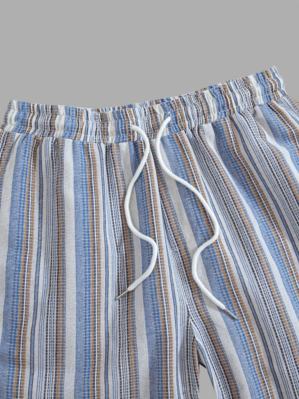 Pantaloni Uomo a Righe con Coulisse Gamba Dritta