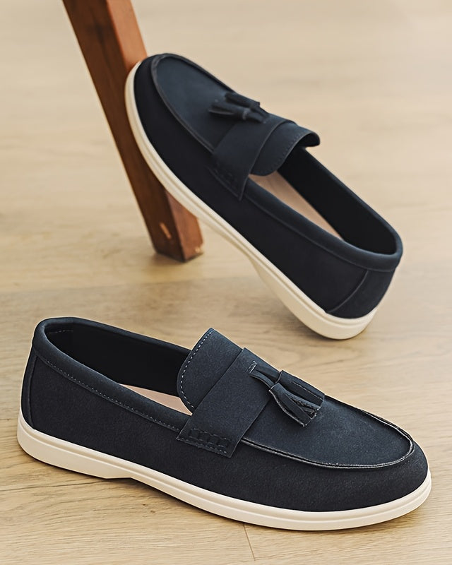 Mocassini Uomo Slip-On in Tela Stile Britannico