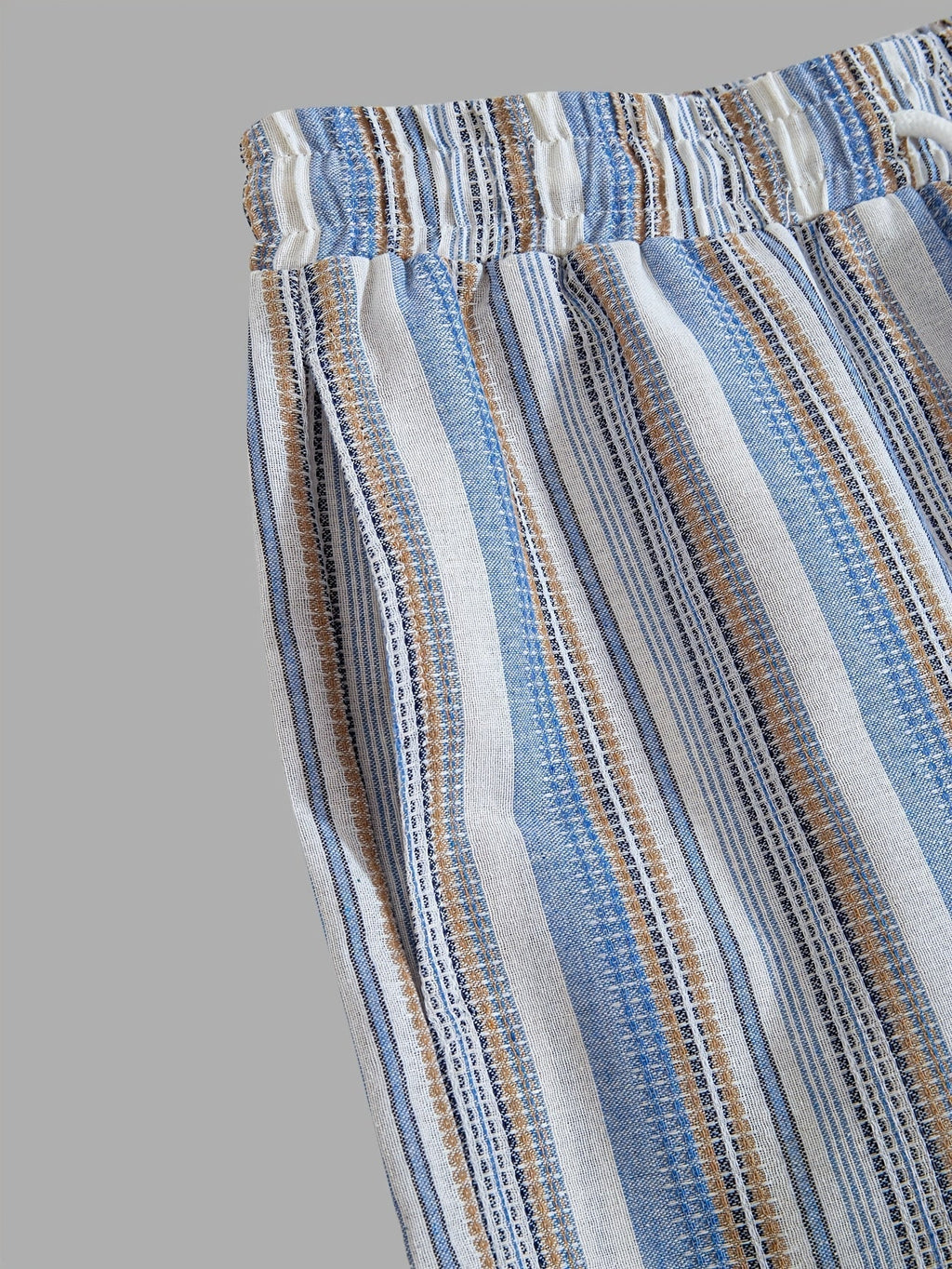 Pantaloni Uomo a Righe con Coulisse Gamba Dritta