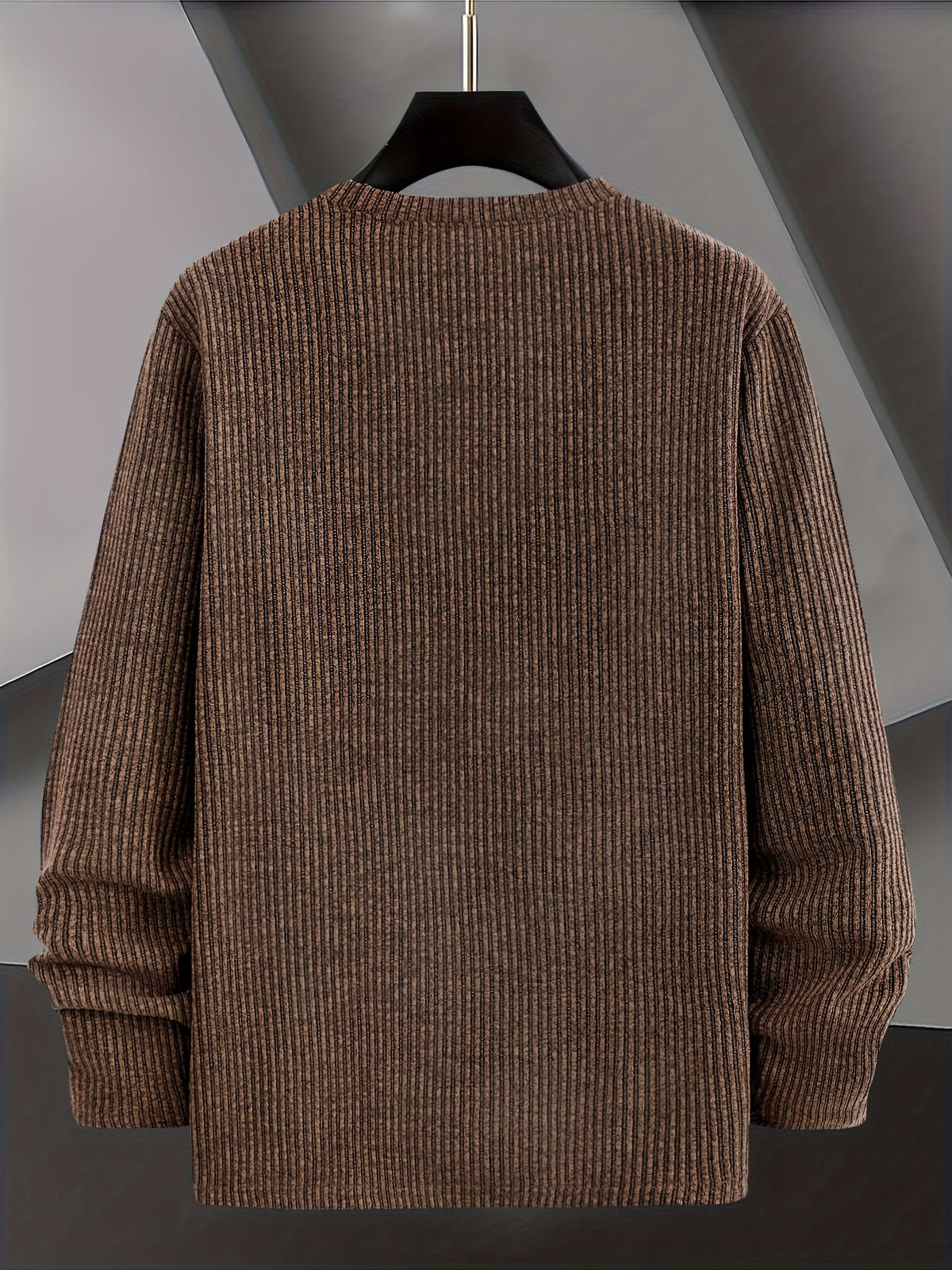 Maglione Uomo a Coste in Maglia Girocollo Casual per Primavera e Autunno