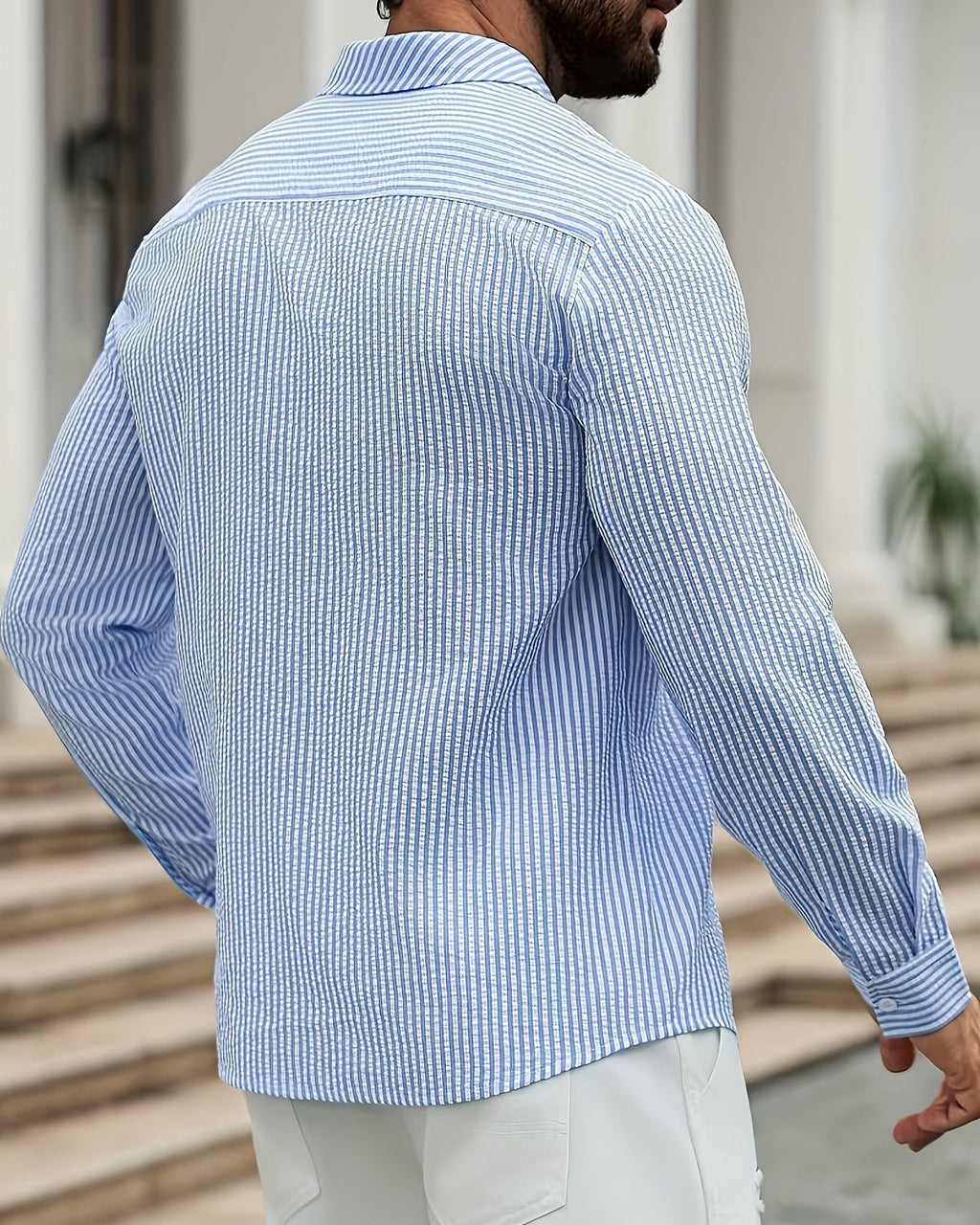 Camicia Uomo a Righe Manica Lunga da Ufficio