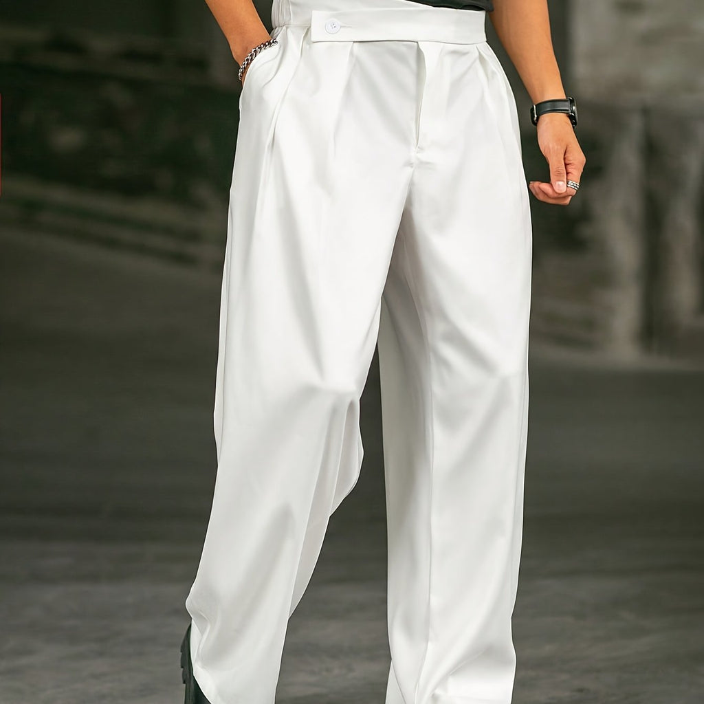Pantaloni Uomo Larghi con Pinces e Cintura
