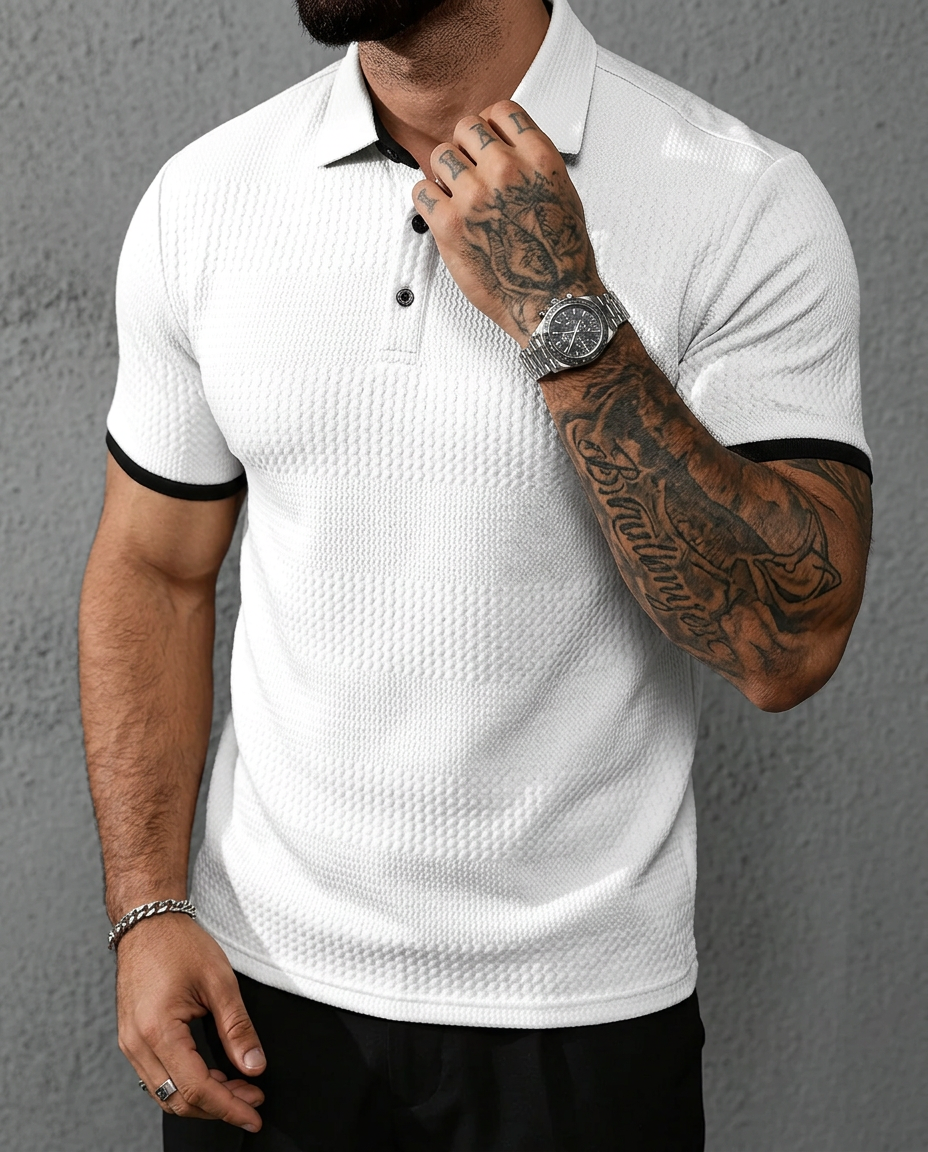 Polo Uomo Elasticizzata Elegante Casual