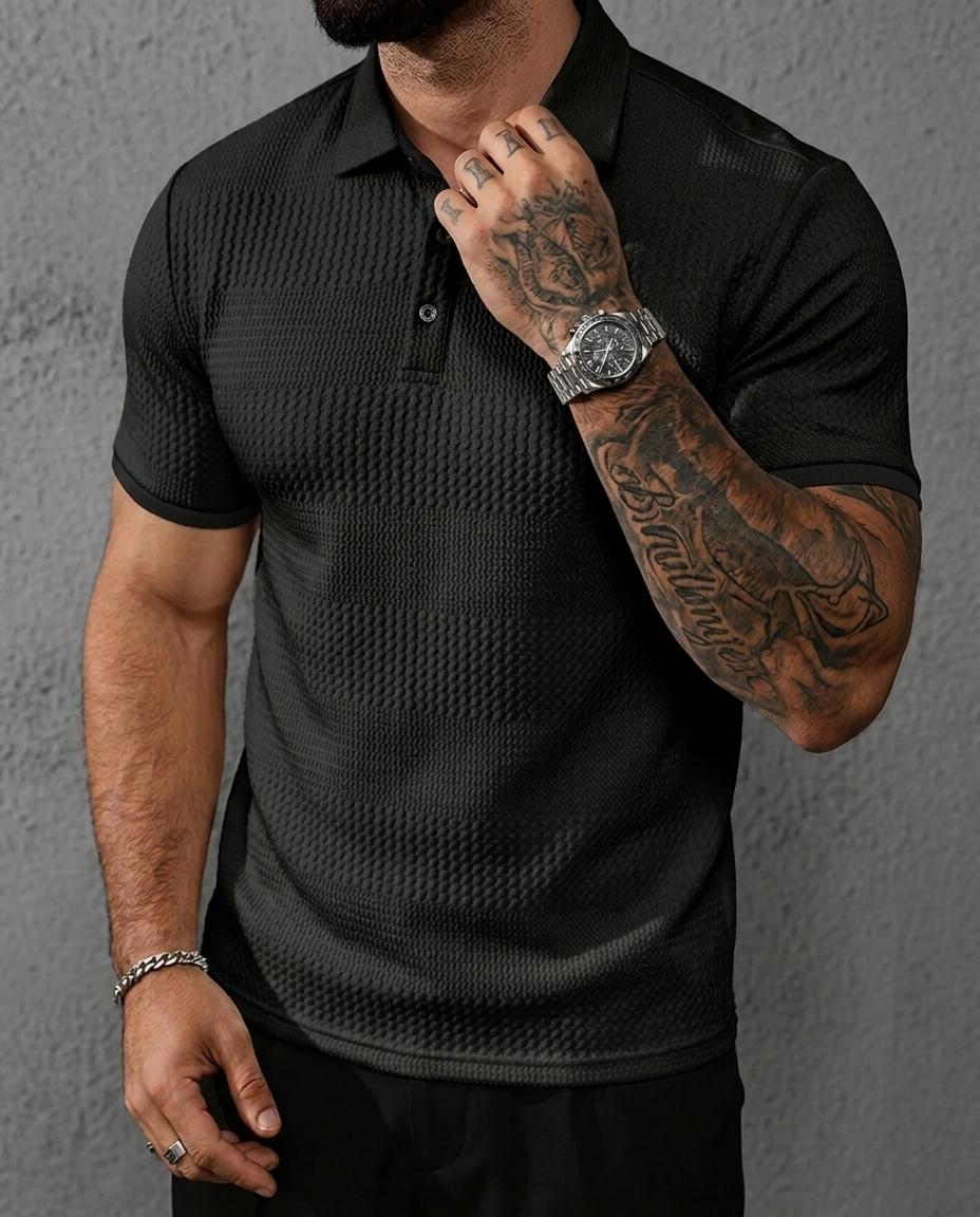 Polo Uomo Elasticizzata Elegante Casual