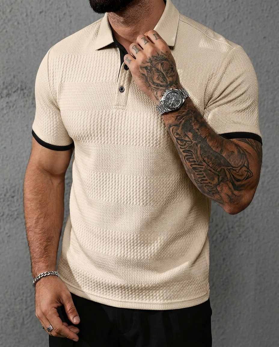 Polo Uomo Elasticizzata Elegante Casual