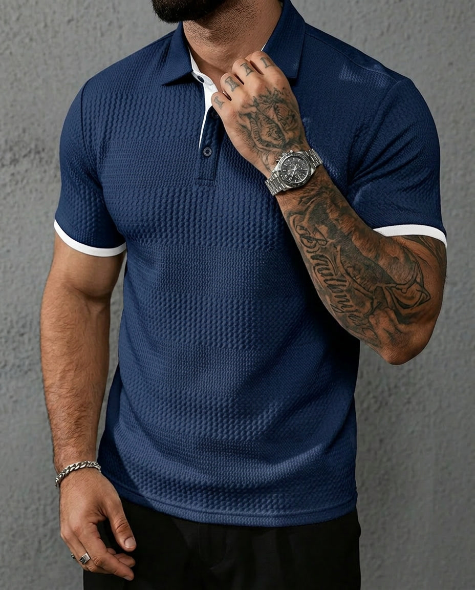 Polo Uomo Elasticizzata Elegante Casual