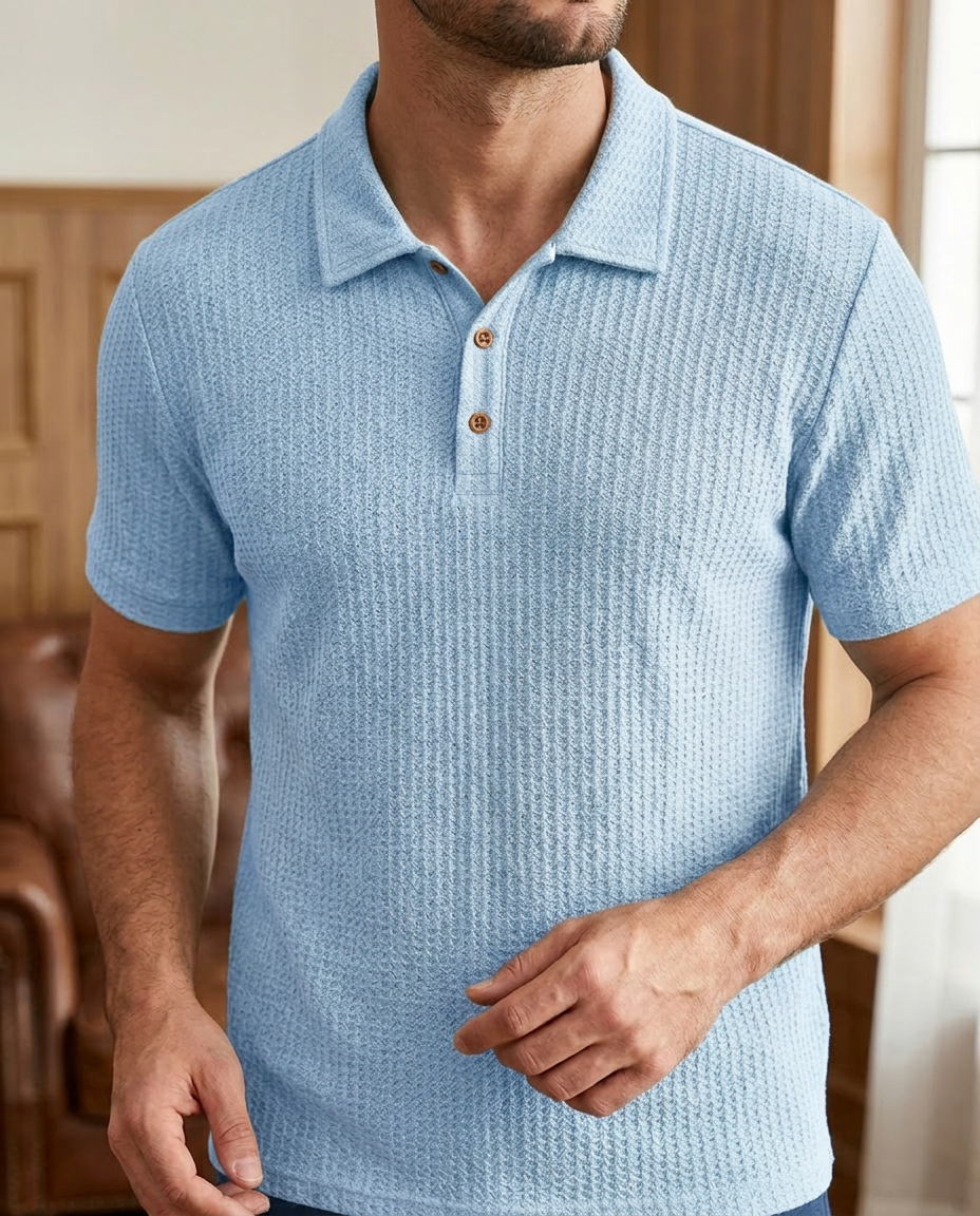 Polo Uomo Jacquard a Quadri per Tutti i Giorni