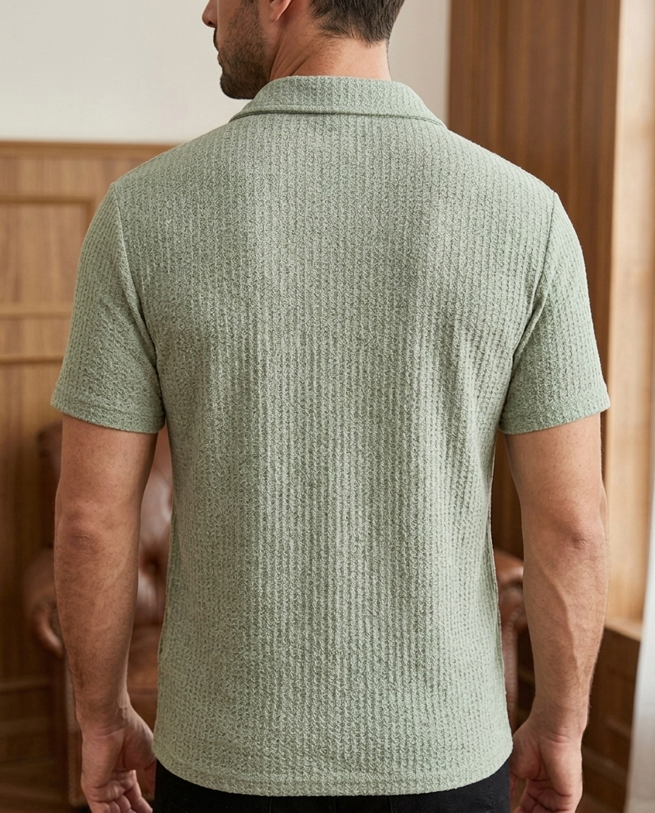 Polo Uomo Jacquard a Quadri per Tutti i Giorni