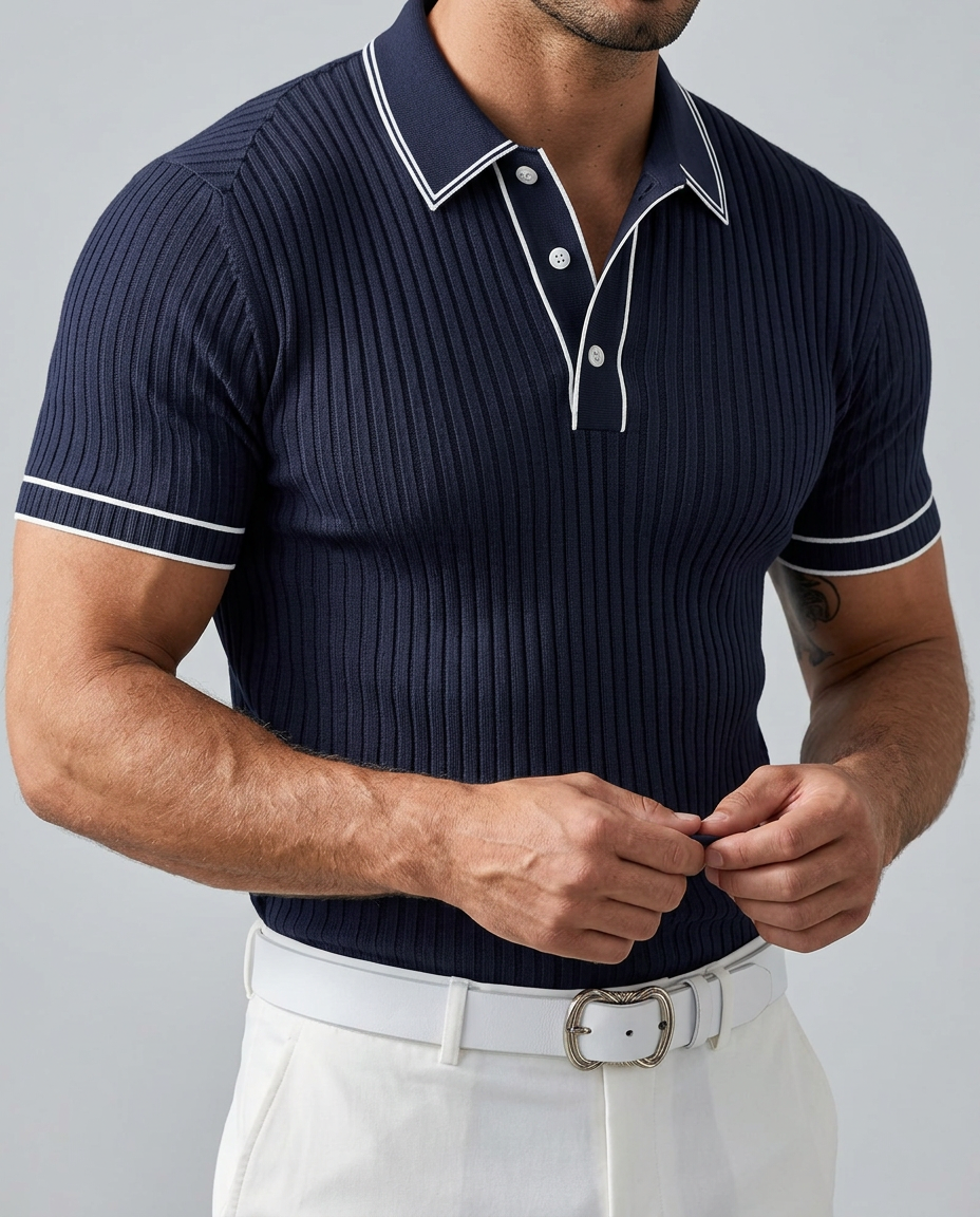 Camicia Uomo Jacquard Manica Corta Elegante