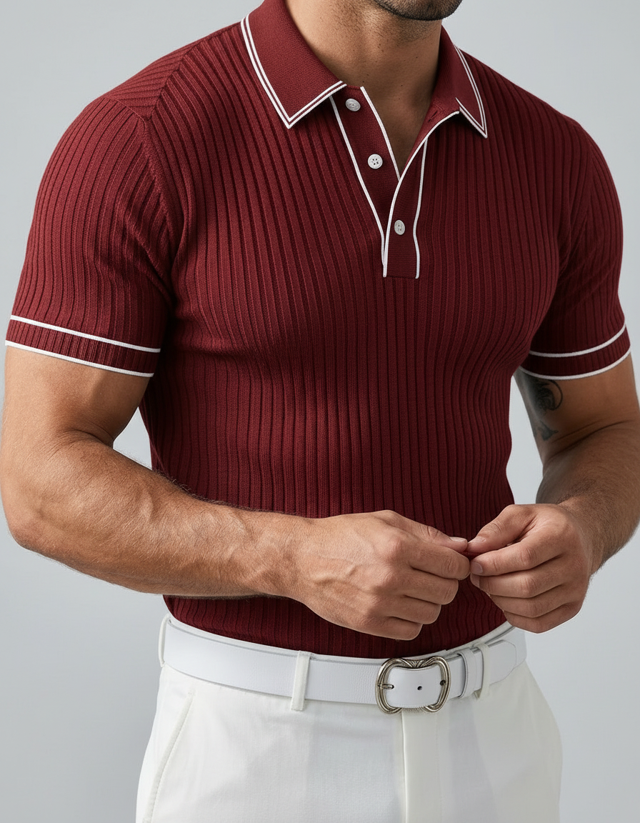 Camicia Uomo Jacquard Manica Corta Elegante