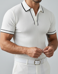Camicia Uomo Jacquard Manica Corta Elegante