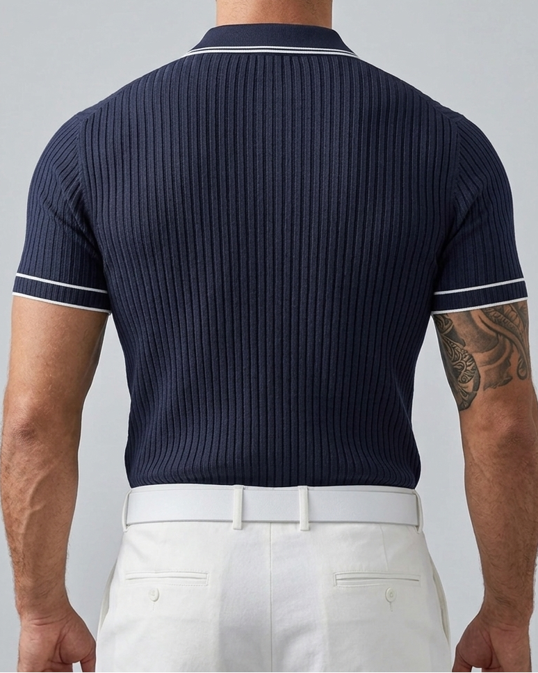 Polo Uomo Collo a Contrasto Manica Corta