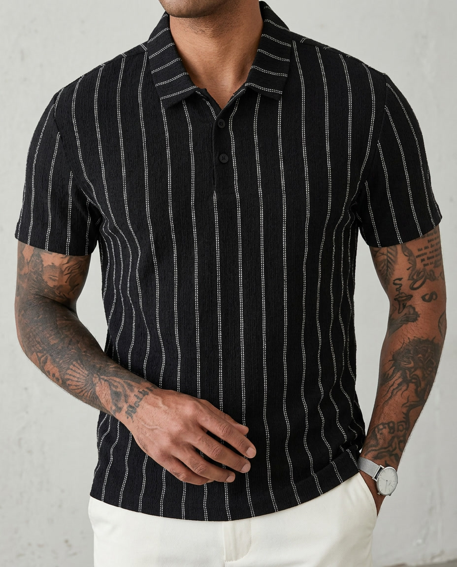 Polo Uomo con Revers Manica Corta Primavera-Estate