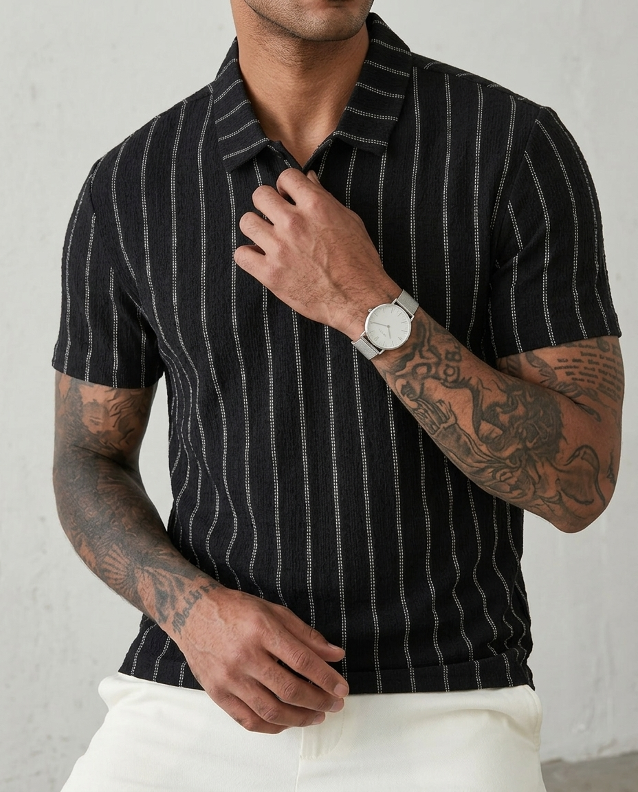 Polo Uomo con Revers Manica Corta Primavera-Estate