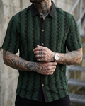 Camicia Uomo a Righe Colorate Manica Corta