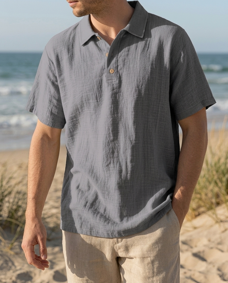 Camicia Uomo Manica Corta Elegante Traspirante