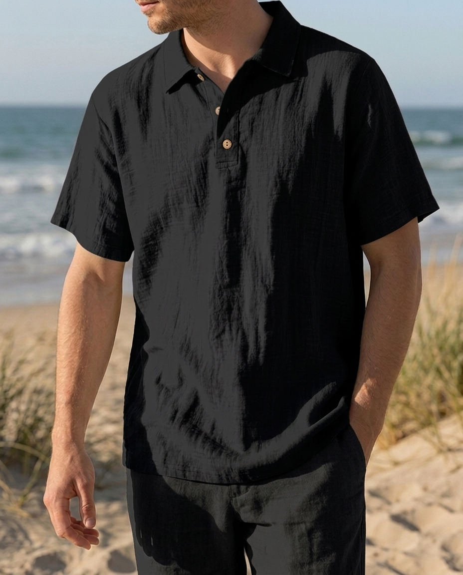 Camicia Uomo Manica Corta Elegante Traspirante