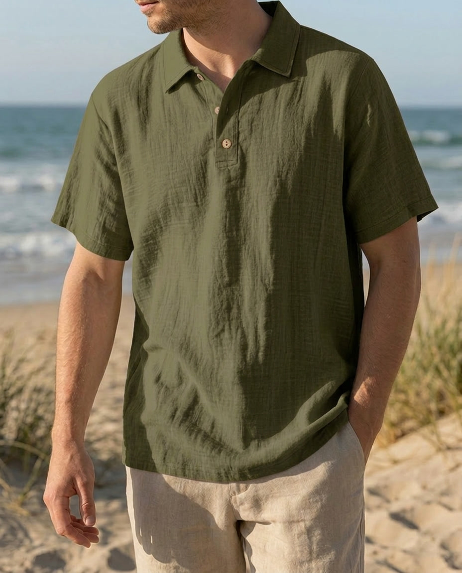 Camicia Uomo Manica Corta Elegante Traspirante