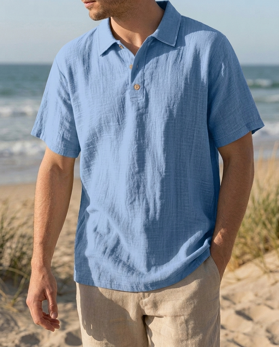 Camicia Uomo Manica Corta Elegante Traspirante