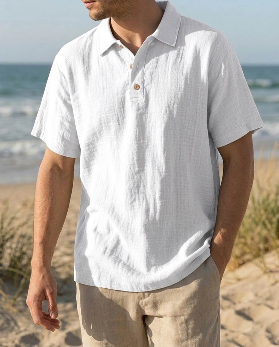 Camicia Uomo Manica Corta Elegante Traspirante
