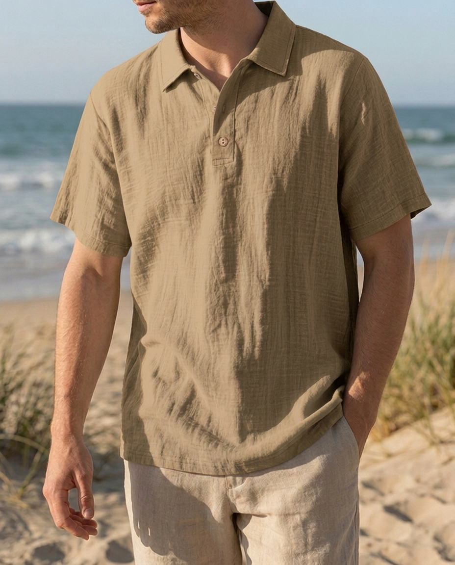 Camicia Uomo Manica Corta Elegante Traspirante