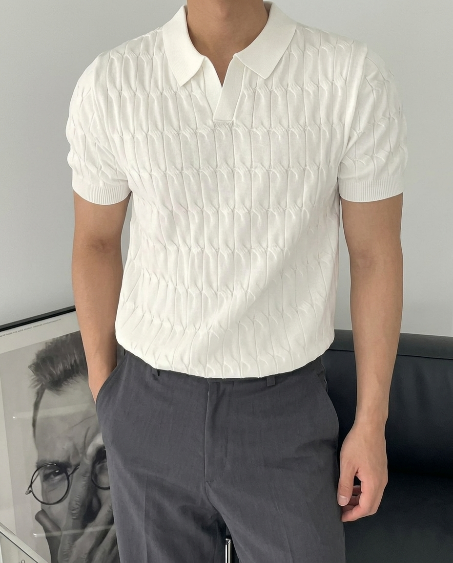 Polo Uomo Collo Coreano Manica Corta